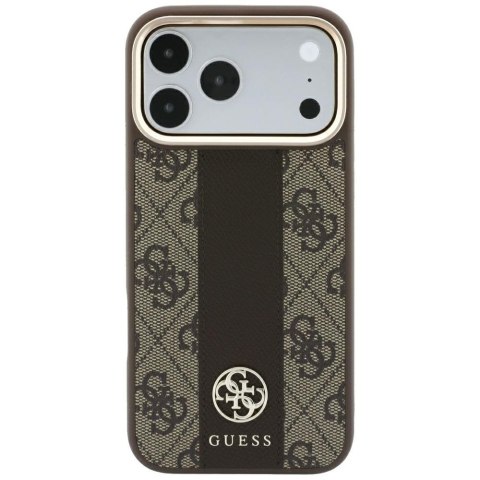 Etui Guess 4G with Stripe Round and Classic Logos MagSafe do iPhone 18 Pro / 17 Pro brązowy