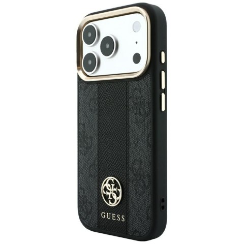 Etui Guess 4G with Stripe Round and Classic Logos MagSafe do iPhone 18 Pro / 17 Pro czarny