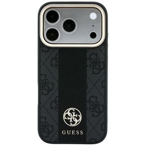 Etui Guess 4G with Stripe Round and Classic Logos MagSafe do iPhone 18 Pro / 17 Pro czarny