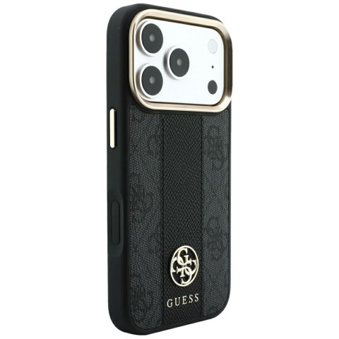 Etui Guess 4G with Stripe Round and Classic Logos MagSafe do iPhone 18 Pro / 17 Pro czarny
