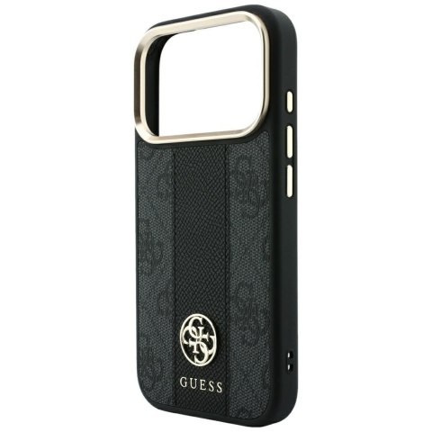 Etui Guess 4G with Stripe Round and Classic Logos MagSafe do iPhone 18 Pro / 17 Pro czarny
