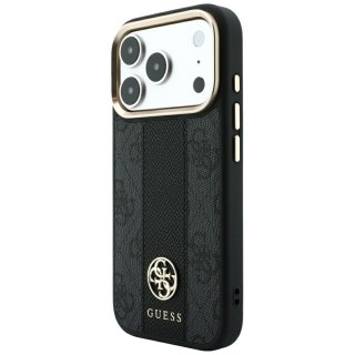 Etui Guess 4G with Stripe Round and Classic Logos MagSafe do iPhone 18 Pro Max / 17 Pro Max czarny