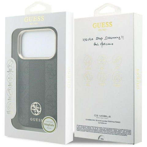 Etui Guess 4G with Stripe Round and Classic Logos MagSafe do iPhone 18 Pro Max / 17 Pro Max czarny
