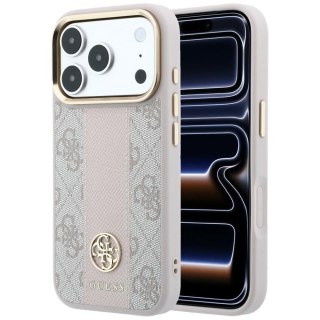Etui Guess 4G with Stripe Round and Classic Logos MagSafe do iPhone 18 Pro Max / 17 Pro Max różowy