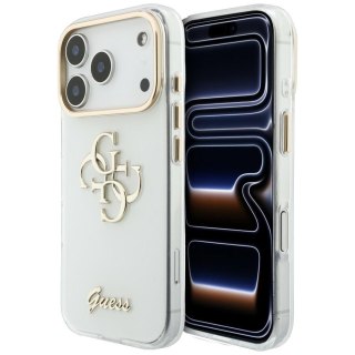 Etui Guess IML 4G Script Metal do iPhone 18 Pro / 17 Pro Max biały