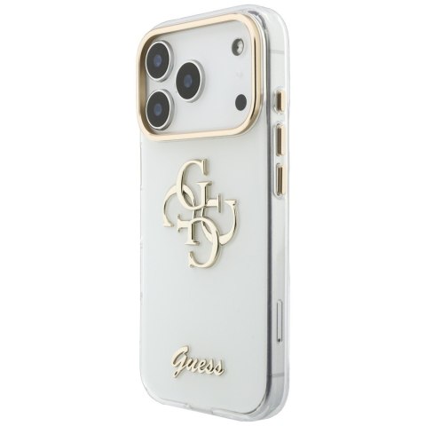 Etui Guess IML 4G Script Metal do iPhone 18 Pro / 17 Pro Max biały