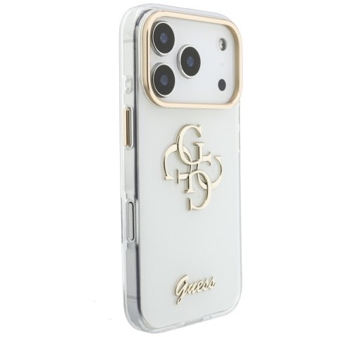 Etui Guess IML 4G Script Metal do iPhone 18 Pro / 17 Pro Max biały