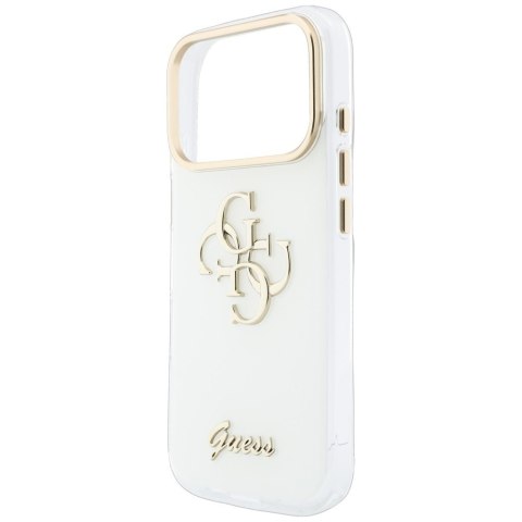 Etui Guess IML 4G Script Metal do iPhone 18 Pro / 17 Pro Max biały