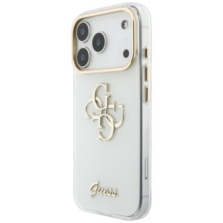Etui Guess IML 4G Script Metal do iPhone 18 Pro / 17 Pro biały
