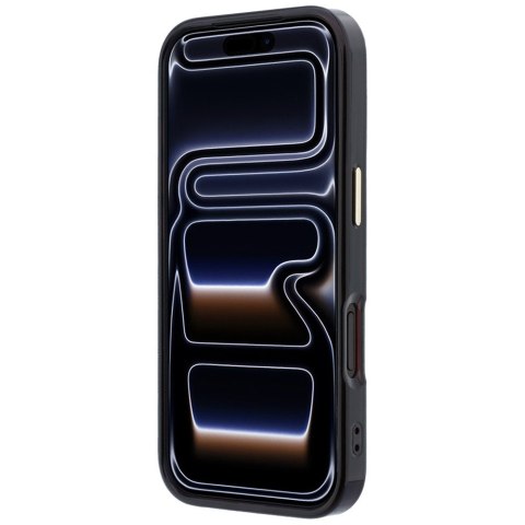 Etui Guess IML Ring Stand 360 Script Metal Logo MagSafe do iPhone 18 Pro / 17 Pro burgundowy