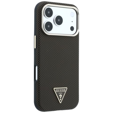 Etui Guess Kevlar Triangle Logo MagSafe do iPhone 18 Pro / 17 Pro brązowy