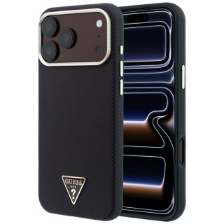 Etui Guess Kevlar Triangle Logo MagSafe do iPhone 18 Pro / 17 Pro burgundowy