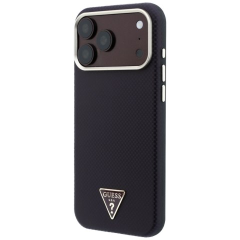 Etui Guess Kevlar Triangle Logo MagSafe do iPhone 18 Pro / 17 Pro burgundowy