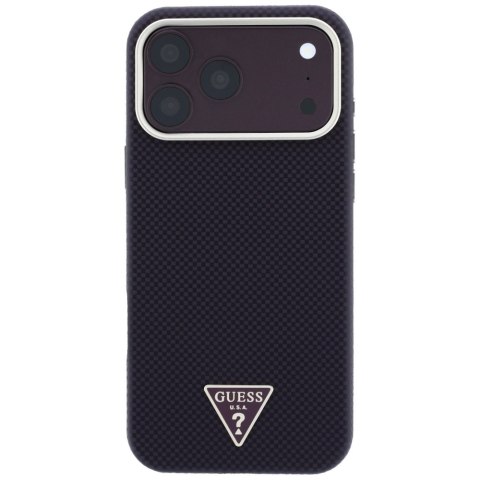 Etui Guess Kevlar Triangle Logo MagSafe do iPhone 18 Pro / 17 Pro burgundowy
