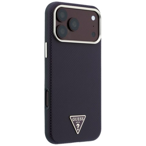 Etui Guess Kevlar Triangle Logo MagSafe do iPhone 18 Pro / 17 Pro burgundowy