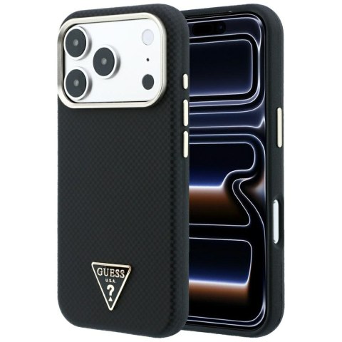 Etui Guess Kevlar Triangle Logo MagSafe do iPhone 18 Pro / 17 Pro czarny