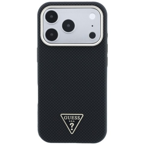 Etui Guess Kevlar Triangle Logo MagSafe do iPhone 18 Pro / 17 Pro czarny