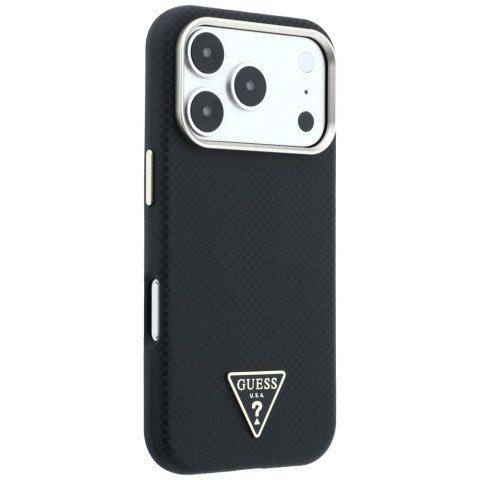 Etui Guess Kevlar Triangle Logo MagSafe do iPhone 18 Pro / 17 Pro czarny
