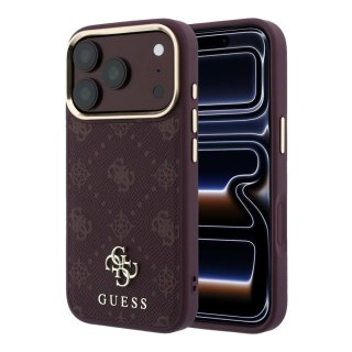 Etui Guess Peony 4G Small Logo MagSafe do iPhone 18 Pro / 17 Pro burgundowy