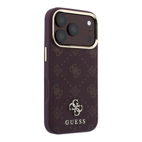 Etui Guess Peony 4G Small Logo MagSafe do iPhone 18 Pro / 17 Pro burgundowy