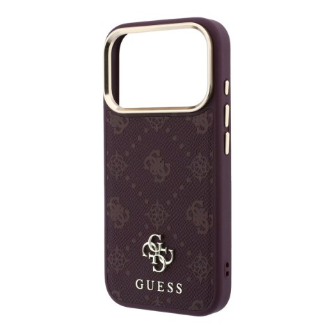Etui Guess Peony 4G Small Logo MagSafe do iPhone 18 Pro / 17 Pro burgundowy