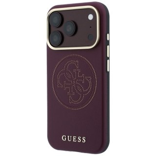 Etui Guess Perforated 4G Gold Logo Magsafe do iPhone 18 Pro / 17 Pro burgundowy