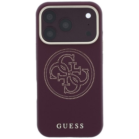 Etui Guess Perforated 4G Gold Logo Magsafe do iPhone 18 Pro / 17 Pro burgundowy