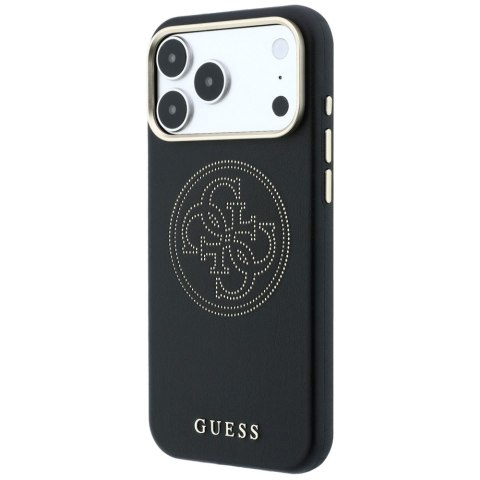 Etui Guess Perforated 4G Gold Logo Magsafe do iPhone 18 Pro / 17 Pro czarny