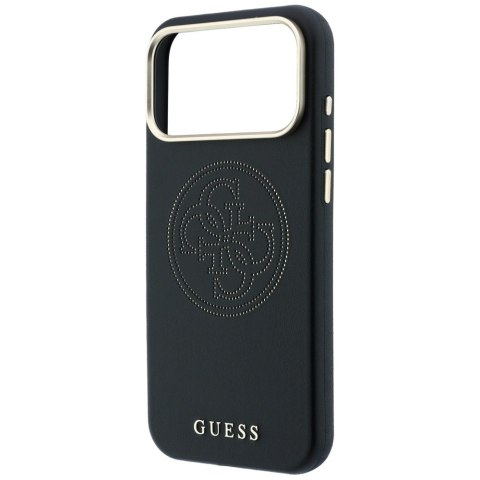 Etui Guess Perforated 4G Gold Logo Magsafe do iPhone 18 Pro / 17 Pro czarny