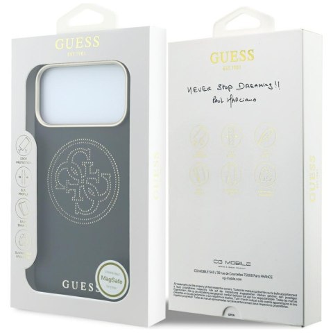 Etui Guess Perforated 4G Gold Logo Magsafe do iPhone 18 Pro / 17 Pro czarny