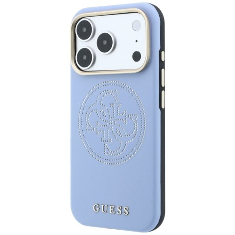 Etui Guess Perforated 4G Gold Logo Magsafe do iPhone 18 Pro / 17 Pro niebieski