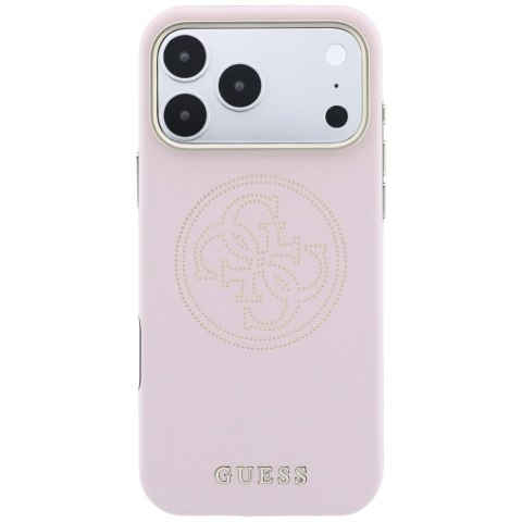 Etui Guess Perforated 4G Gold Logo Magsafe do iPhone 18 Pro / 17 Pro różowy
