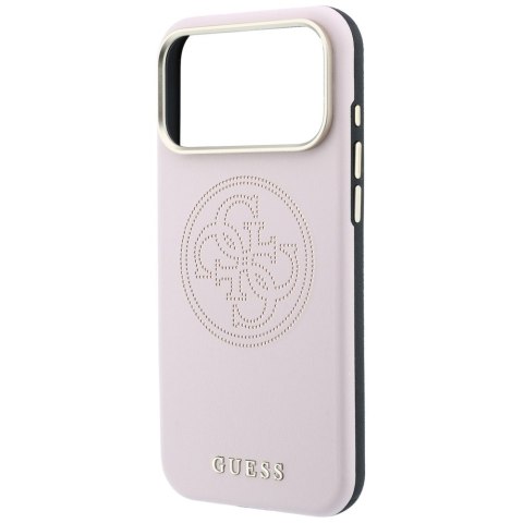 Etui Guess Perforated 4G Gold Logo Magsafe do iPhone 18 Pro / 17 Pro różowy