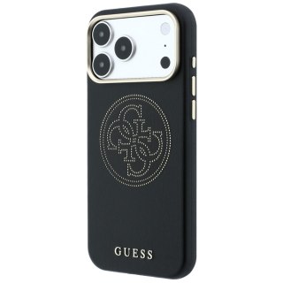Etui Guess Perforated 4G Gold Logo Magsafe do iPhone 18 Pro Max / 17 Pro Max czarny