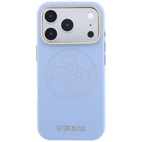Etui Guess Perforated 4G Gold Logo Magsafe do iPhone 18 Pro Max / 17 Pro Max niebieski