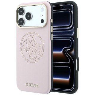 Etui Guess Perforated 4G Gold Logo Magsafe do iPhone 18 Pro Max / 17 Pro Max różowy