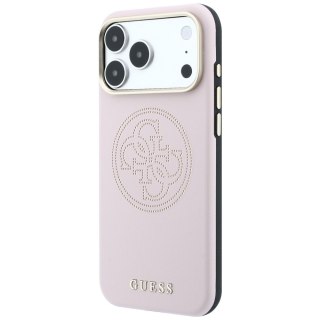 Etui Guess Perforated 4G Gold Logo Magsafe do iPhone 18 Pro Max / 17 Pro Max różowy