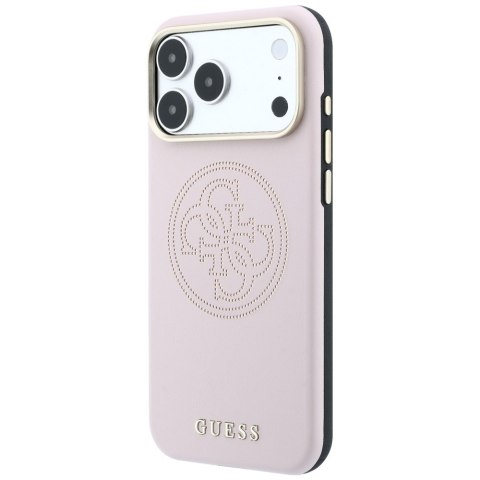 Etui Guess Perforated 4G Gold Logo Magsafe do iPhone 18 Pro Max / 17 Pro Max różowy
