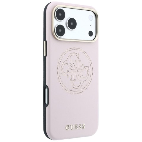 Etui Guess Perforated 4G Gold Logo Magsafe do iPhone 18 Pro Max / 17 Pro Max różowy