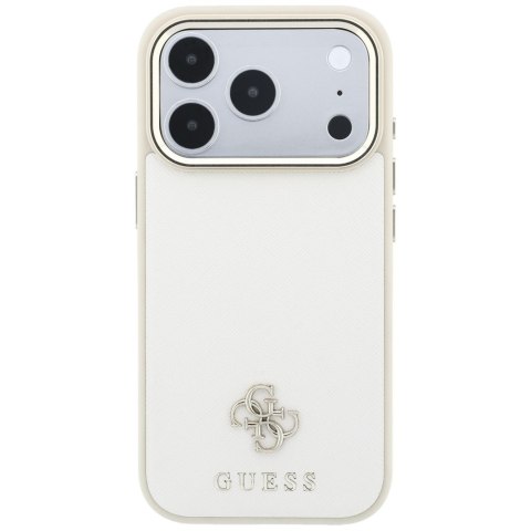 Etui Guess Saffiano Small 4G & Classic Logo MagSafe do iPhone 18 Pro Max / 17 Pro Max beżowy