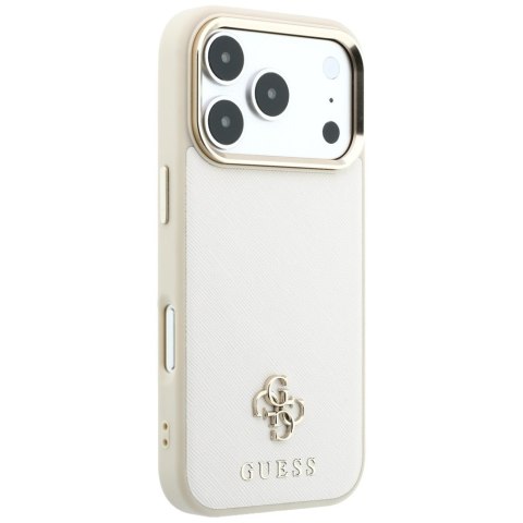 Etui Guess Saffiano Small 4G & Classic Logo MagSafe do iPhone 18 Pro Max / 17 Pro Max beżowy