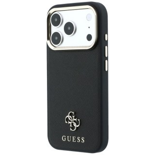 Etui Guess Saffiano Small 4G & Classic Logo MagSafe do iPhone 18 Pro Max / 17 Pro Max czarny