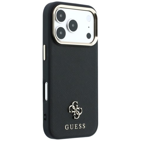 Etui Guess Saffiano Small 4G & Classic Logo MagSafe do iPhone 18 Pro Max / 17 Pro Max czarny