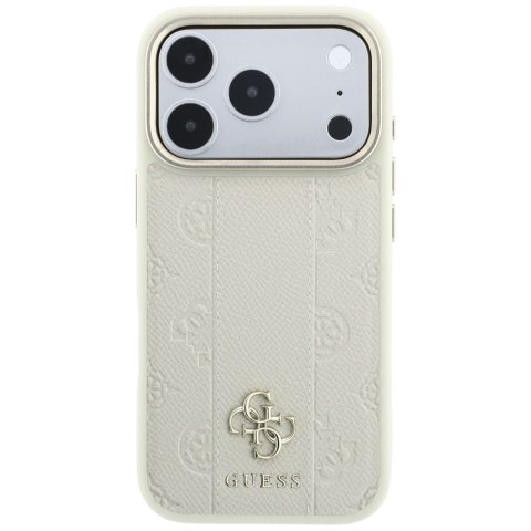 Etui Guess Stripe Peony 4G Logo MagSafe do iPhone 18 Pro / 17 Pro beżowy