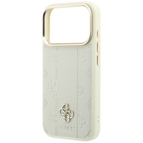 Etui Guess Stripe Peony 4G Logo MagSafe do iPhone 18 Pro / 17 Pro beżowy