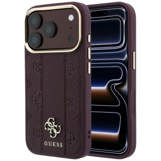 Etui Guess Stripe Peony 4G Logo MagSafe do iPhone 18 Pro / 17 Pro burgundowy