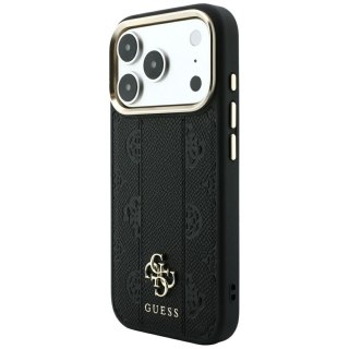Etui Guess Stripe Peony 4G Logo MagSafe do iPhone 18 Pro / 17 Pro czarny