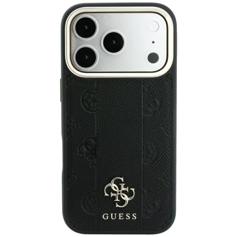 Etui Guess Stripe Peony 4G Logo MagSafe do iPhone 18 Pro / 17 Pro czarny