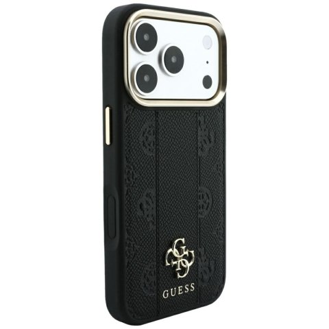 Etui Guess Stripe Peony 4G Logo MagSafe do iPhone 18 Pro / 17 Pro czarny