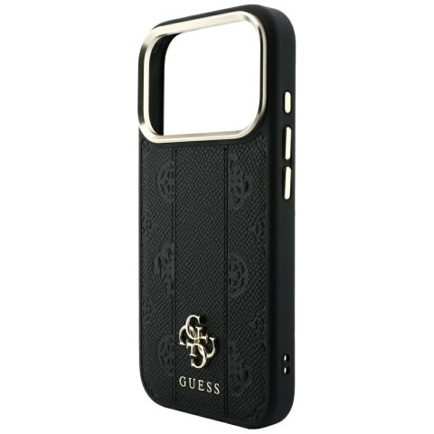 Etui Guess Stripe Peony 4G Logo MagSafe do iPhone 18 Pro / 17 Pro czarny